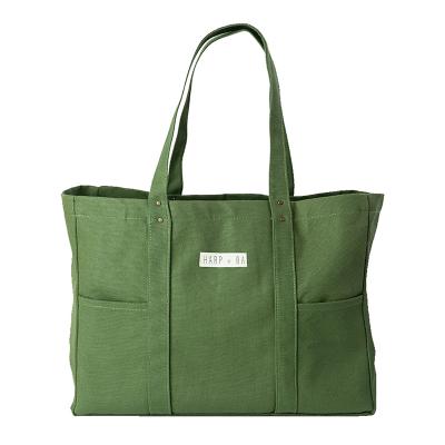 China Amazon Recyclable Big Success Women Beach Organic Tote Cotton Fashion Canvas Bag With Pouch for sale