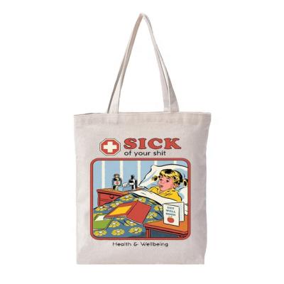 China Double Layer Tote Bag Cotton Canvas Handled Bag With Transfer Sublimation Printing for sale