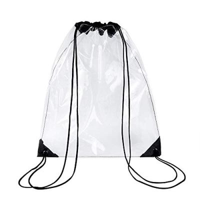 China 2019 Custom Printed Handled PVC Transparent Clear Drawstring Bag for sale