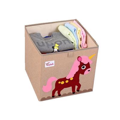 China Sustainable custom logo printed eco-friendly collapsible folding cartoon cheap animal model kids toy lego storage boxes and bins for kids for sale