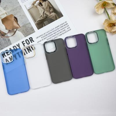 China Matte Color Metal Frame Phone Case Shockproof Transparent PC Case For iPhone 14/13/12/Promax/Plus Series for sale