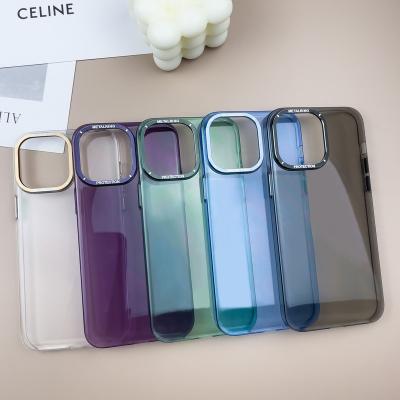 China Shockproof Transparent Colorful Metal Frame PC Case For iPhone 14/13/12/Promax/Plus Series for sale