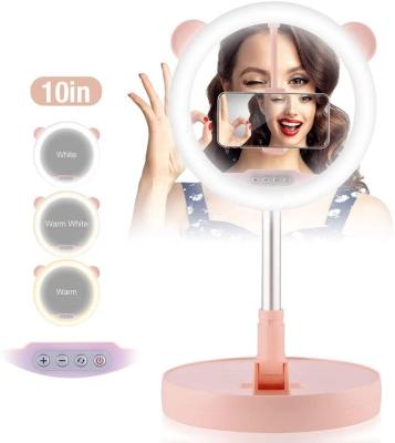 China Amazon Dimmable Ring Light with Cat Cartoon Ears Cute YouTube Selfie Live Stream 10 Thumb Ring Light with Phone Holder KS-RL-260 for sale