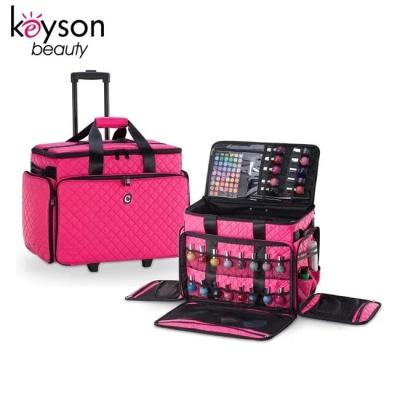 China Private Label Cosmetic Bags Fashion Keyson Trolley Organizer Travel Luggage Case Cosmetic Manicure for sale