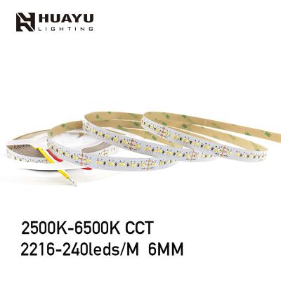 China High CRI 95 Adjustable White Led Strip SMD2835 2700K Decoration To 6500K CCT LED Adjustable Strip Light For Led Liner Light for sale