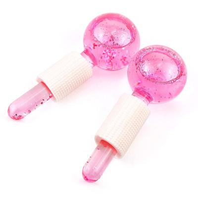 China Fast Delivery Face Glitter Ice Globes Skin Care Ice Globes For Face With Glitters Cooling Facial Ice Globes for sale