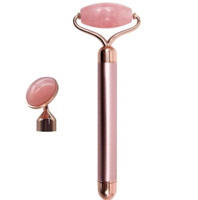 China Face Lift 2 in 1 Vibrating Facial Roller Mounted Quartz Face Roller Electric Facial Roller for Women Beauty Anti Aging Vibrating Bar for sale