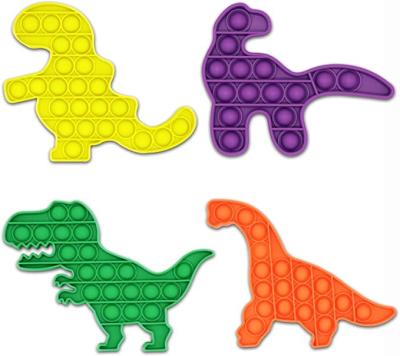 China Toy For Autism Sensory Push Pop Bubble Toy Silicone Stress Reliever Busy Person Wiggle Toy Dinosaur for sale