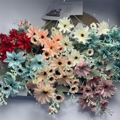 China Popular Festival Wedding Wedding Soft Nordic High-end Flower Wall Plant Dahlia Hall Decoration Artificial Flower for sale