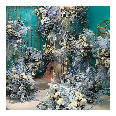 China Wedding Blue / White Series Silk Flower For Party Wedding Road Lead Artificial Flower Arrangements for sale