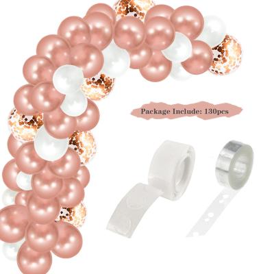 China Gift Toy New rose gold sparkle combination birthday party decoration garland rose gold balloon chain set for sale