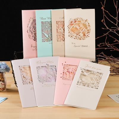 China Chinese style creative high grade card Europe Christmas three-dimensional cavity laser carving Valentine's Day birthday greeting card for sale