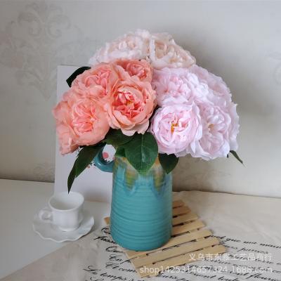 China Korean high grade seven head peony turnout bouquet of decoration wedding flowers decorated artificial flowers for sale