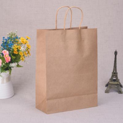 China Recycled Materials Blank Paper Bag Vertical Brown Kraft Mechanism Clothing Bag Package Square Bottom Carrier Bag for sale