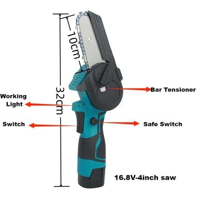 China Wood Saw China Hand-held Cordless Power Saw Machine Lithium Battery Mini 6inch Chainsaw With 2 Batteries for sale