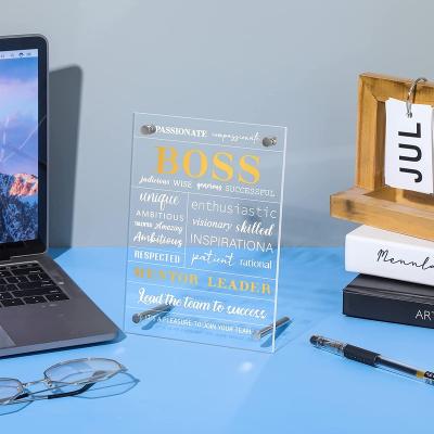 China Custom Clear Acrylic Eco-friendly Material Screw-in Display Stand Acrylic Sign Holder Desktop Display Stand for sale