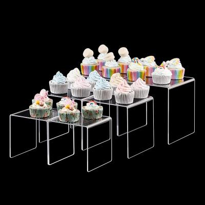 China Eco-friendly Custom Transparent Acrylic Product Display Stand Dessert Countertop Acrylic Display Stand for sale