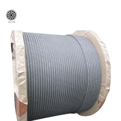 China Standard 34*7 FC Construction Steel Wire Bright Rope For General Purpose 10mm-32mm Wire Rope For Crane for sale