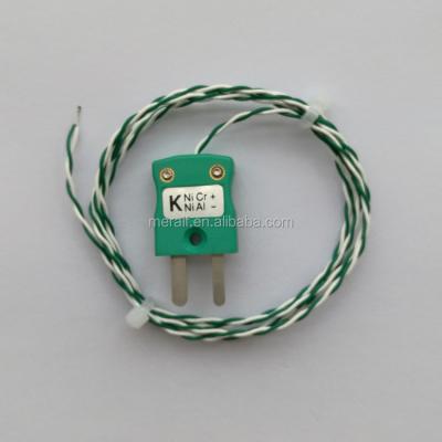 China Thermal profile  PFA high temperature stand omega k type thermocouple green connector with plug for industrial use for sale