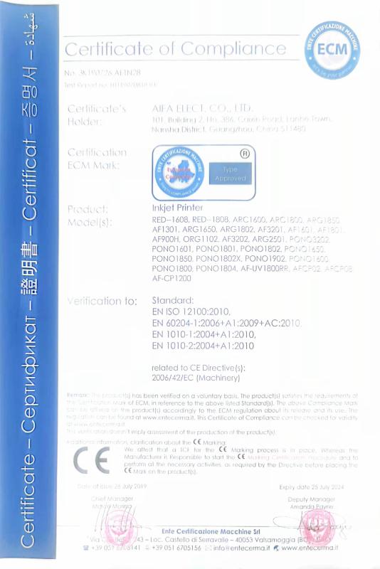 CE - Guangzhou AIIFAR Electronics Products Co., Ltd.