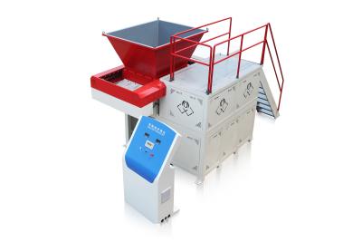 China PVC PET Single Shaft Shreding Machine Waste Plastic Recycling Machine PLC Control for sale