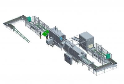 China Continuous Robotic Palletizing Depalletizing Systems With Pallet Stacker for sale