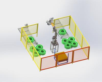 China Automatische PET-polyesterbandwinder met automatisch palletisatiesysteem Te koop