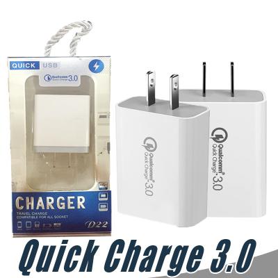 China Quick Wall Charger Home USB Plug EU QC 3.0 USA Mobile Phone Charging Travel Power Adapter for sale