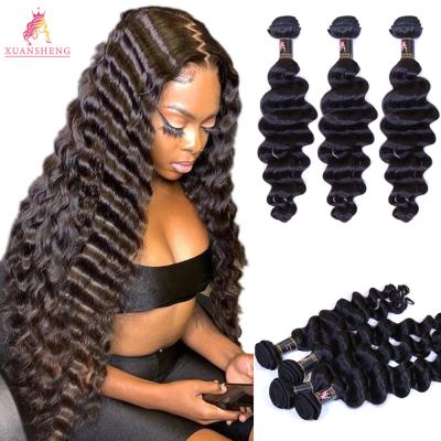 China Loose Wave 100% Brazilian Hair Extension Bundles With Virgin Cuticle Aligned Hair Bundle For Black Women for sale