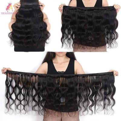 China Hot Selling Body Wave Hair Bundles Double Lined Dropship Hair Extensions Wholesale Pulled Cuticle for sale