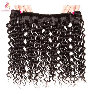 China Wholesale Deep Wave Hair Extensions Bundles 100% Unprocessed Raw Virgin Remy Natural Bulk Hair Extension for sale