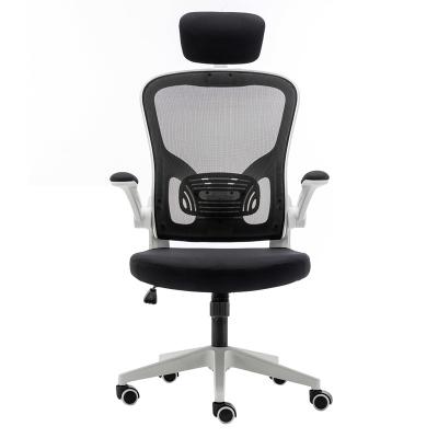 China Office Chair Ergonomic Rotating Mesh Computer Chair With Lumbar Support And Flip-Up Arms, White for sale