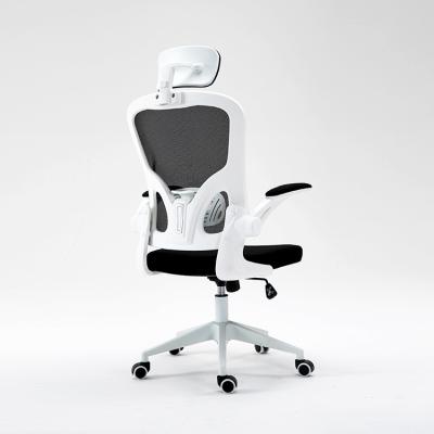 China (Height)Adjustable Flip-Up White Arms Mesh High Back Swivel Chair Comfort Ergonomic Office Chair PC Computer Racing Chair for sale