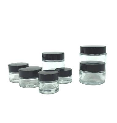 China Cosmetic Fast shipping Glass Jars with Lids Small Glass Jars skin care Custom Empty Cosmetic Jars Bottles Custom Color and Decoration for sale