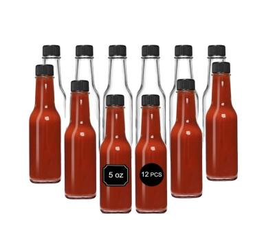 China Cosmetic HIGH-QUALITY MULTI-USE 5oz / 150ml Hot Sauce Glass Bottles with Leak Proof Screw Cap Home Brewing Wine & Juicing Bottles for sale