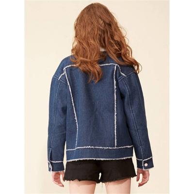 China QUICK DRY Long Sleeve Button Composite Denim Jacket Women Wool for sale