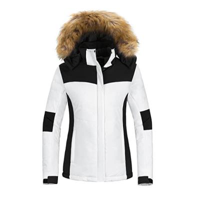 China Winter Waterproof White Slim Fit Warmth Windproof Stripper Down Jackets Womens Fur Hoods for sale