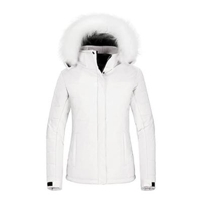 China Wholesale Winter Solid Color Raincoat Keep Hooded Warm Fur Down Goose Stripper Jacket For Women for sale