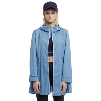 China Lightwight Spring Fashion Women Back Pleated Casual Long Coat Sport Jackets Ladies for sale