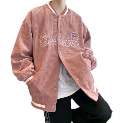 China Custom Breathable Oversized Colors Logo Corduroy Baseball Optional Bomber Jacket Unisex for sale