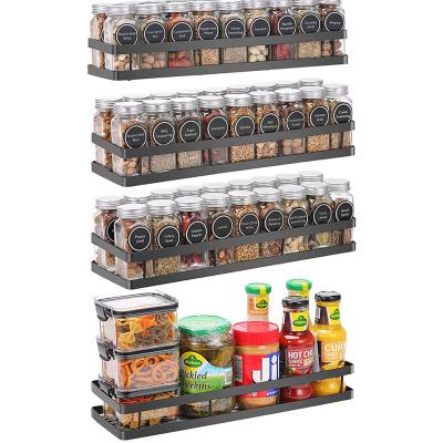 China DIY Spice Rack 2 Tier 3 Tier 4 Tier Kitchen Spice Storage Viable Wall Mounted Rack for sale