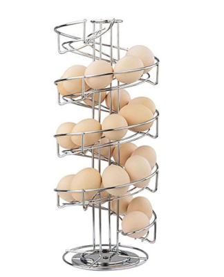 China Viable Spiral Organizer Modern Design Kitchen Egg Storage Rack Metal Egg Holder Egg Dispenser Rack for sale