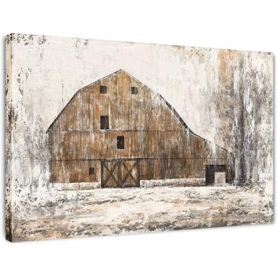 China Rustic Wall Art Painting Pictures of Large Abstract Farmhouse Wall Decor Canvas for Dining Room for sale