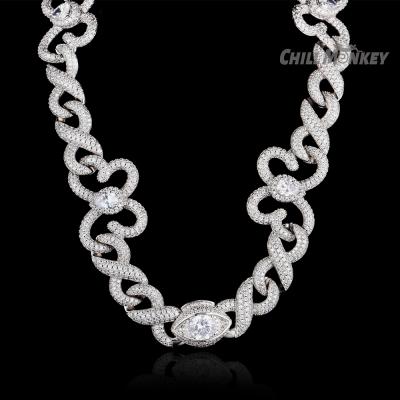 China Hiphop Customize Iced Out CZ Bling Bling Zircon Mens Hip Hop Miami Brass Curb Chains for sale