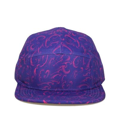 China JOINT Lightweight Nylon 5 Panel Hat, Custom Sublimated All Over Print Strapback Hat, Strap Plastic Men's Camper Hat for sale