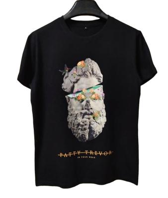 China Custom Anti Shrink 100% Cotton Black / White Digital Printing T Shirt Men for sale