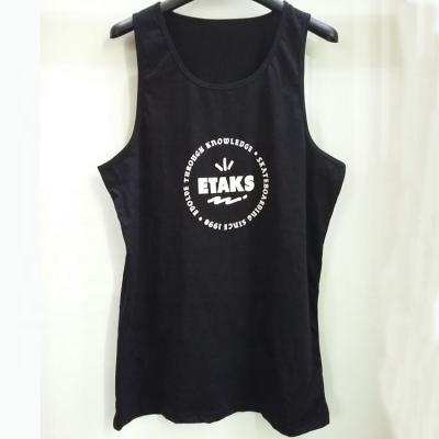 China Custom Logo Printing Men's Single Stringer Anti-Pilling Tank Top Gym for sale