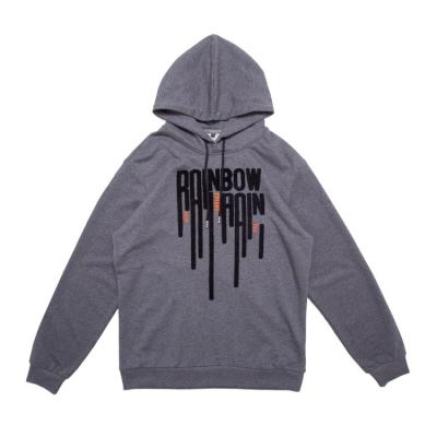 China New Winter Men's Sweater Anti-Shrink Letters Loose Towel Embroidery Hoodie Gray for sale