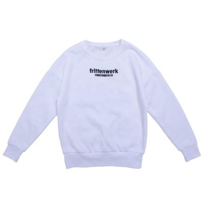 China Custom Crewneck Cotton Fleece Pullover Anti-Shrink White Sweatshirt Embroidery for sale