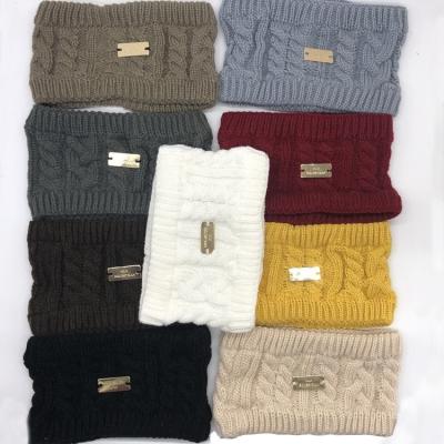 China Wholesale Knitted In Stock 9 Colors Metal Simple Custom Logo Knit Wide Headbands For Women 2020 for sale